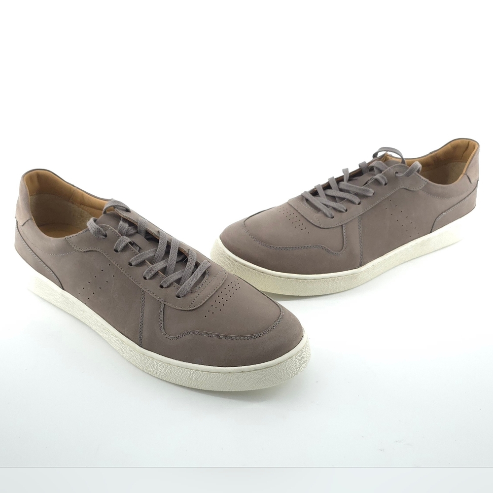Nisolo Men's Beto Go-To Court Sneaker Grey Lace Up Size 12.5 M - Picture 2 of 7